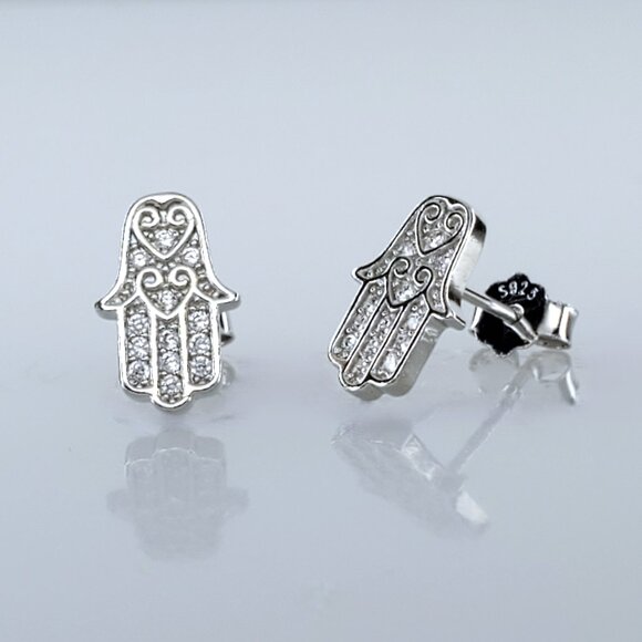 Solid 925 Silver Womens 2ct Diamond Stud Earrings Authentic Round Studs Jewelry